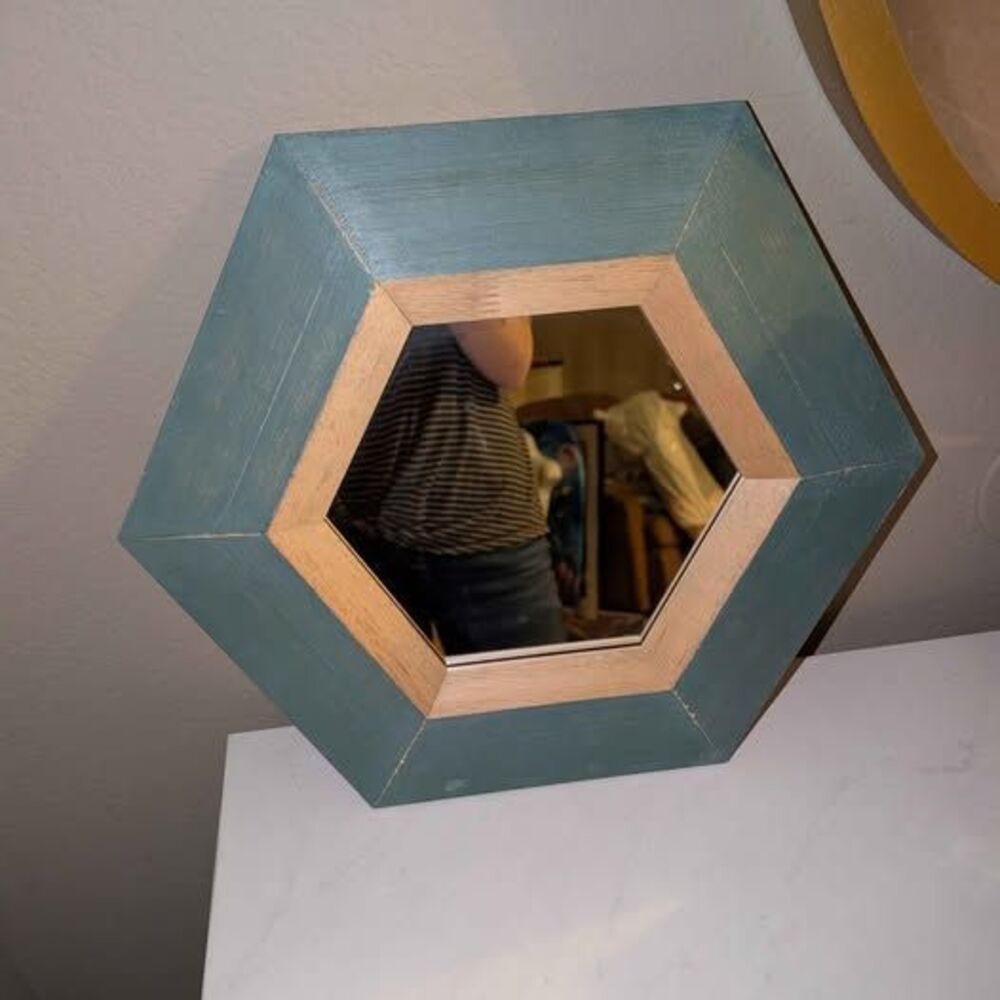 Blue Wood Mirror